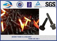 Black ISO Screws For Railway Sleepers / Zinc Dacromet Screw On Spikes