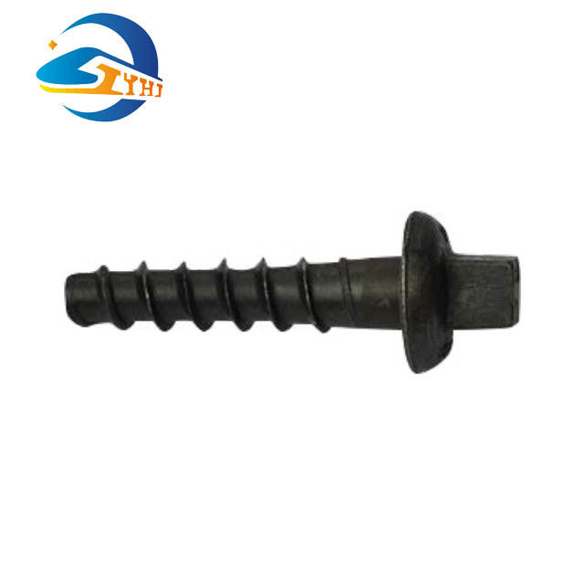 Railway Concrete Sleeper Screw Spike Ss8 Ss25 Ss35 24*160mm With Material 35# HDG Finished For Rail Fastening System
